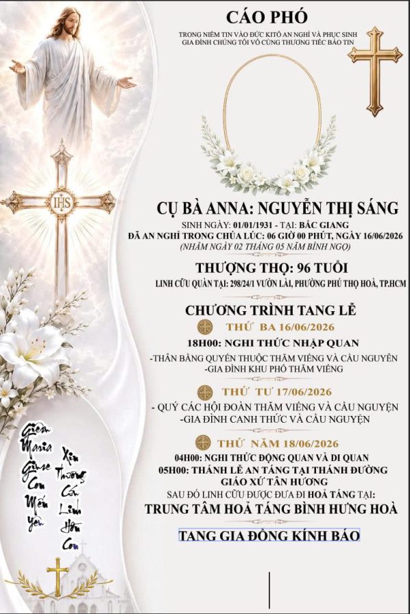 Cáo phó đạo công giáo CP11P