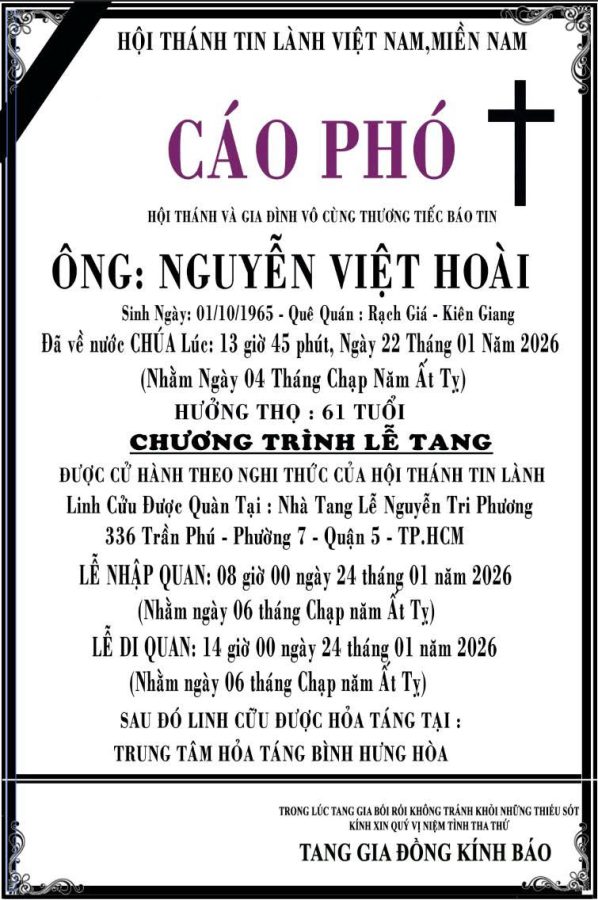 Cáo phó đạo công giáo CP10P