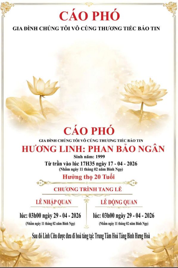 Cáo phó thiết kế theo yêu cầu CPYC20