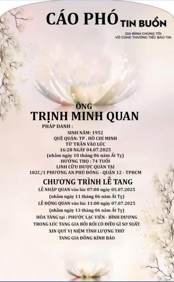 Cáo phó thiết kế theo yêu cầu CPYC27