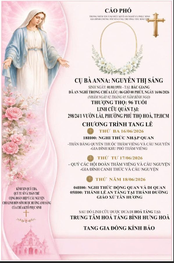 Cáo phó đạo công giáo CP02P